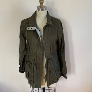 SKIES ARE BLUE olive green utility jacket